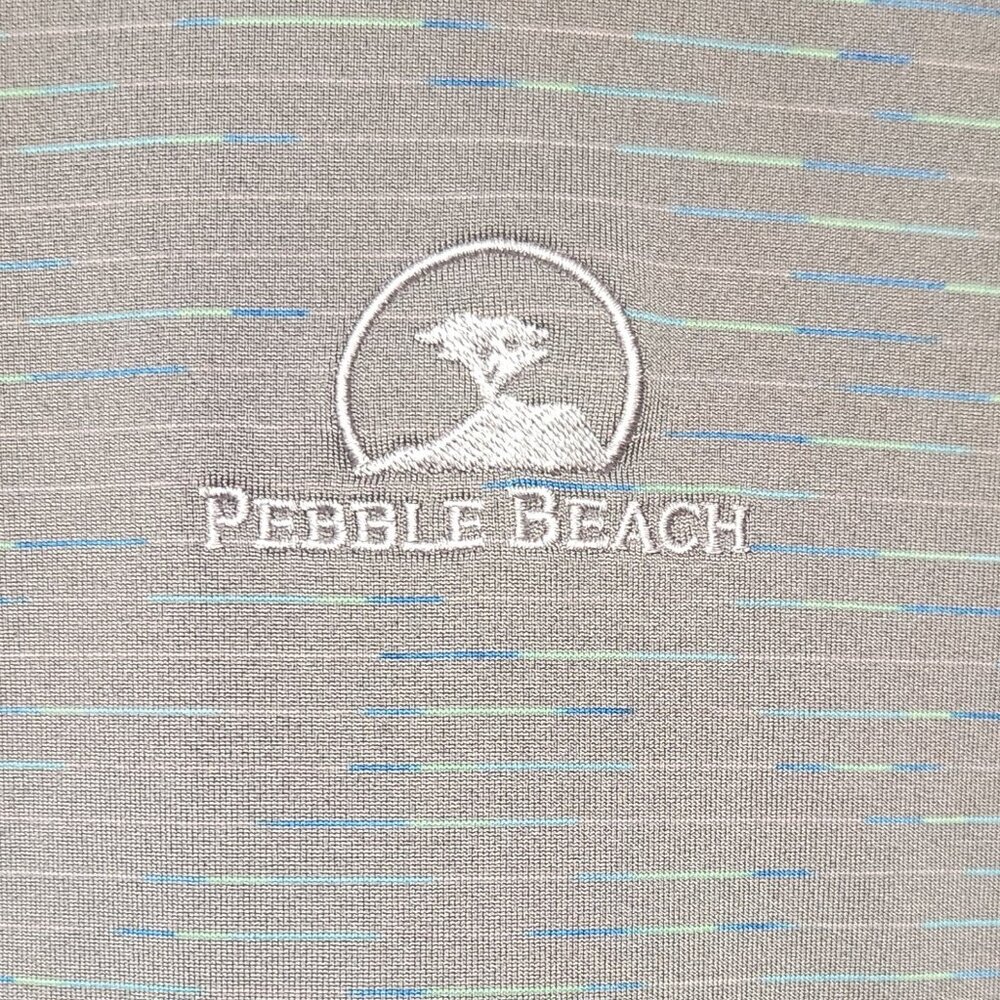 Men's Gray Pebble Beach Dry Luke Short Sleeve XXL Polo Golf Shirt